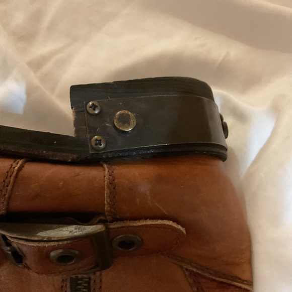 Zigi Girl Brown/Tan Distressed Cowboy Boots with Buckles and Jewels Size 9 - Picture 15 of 16